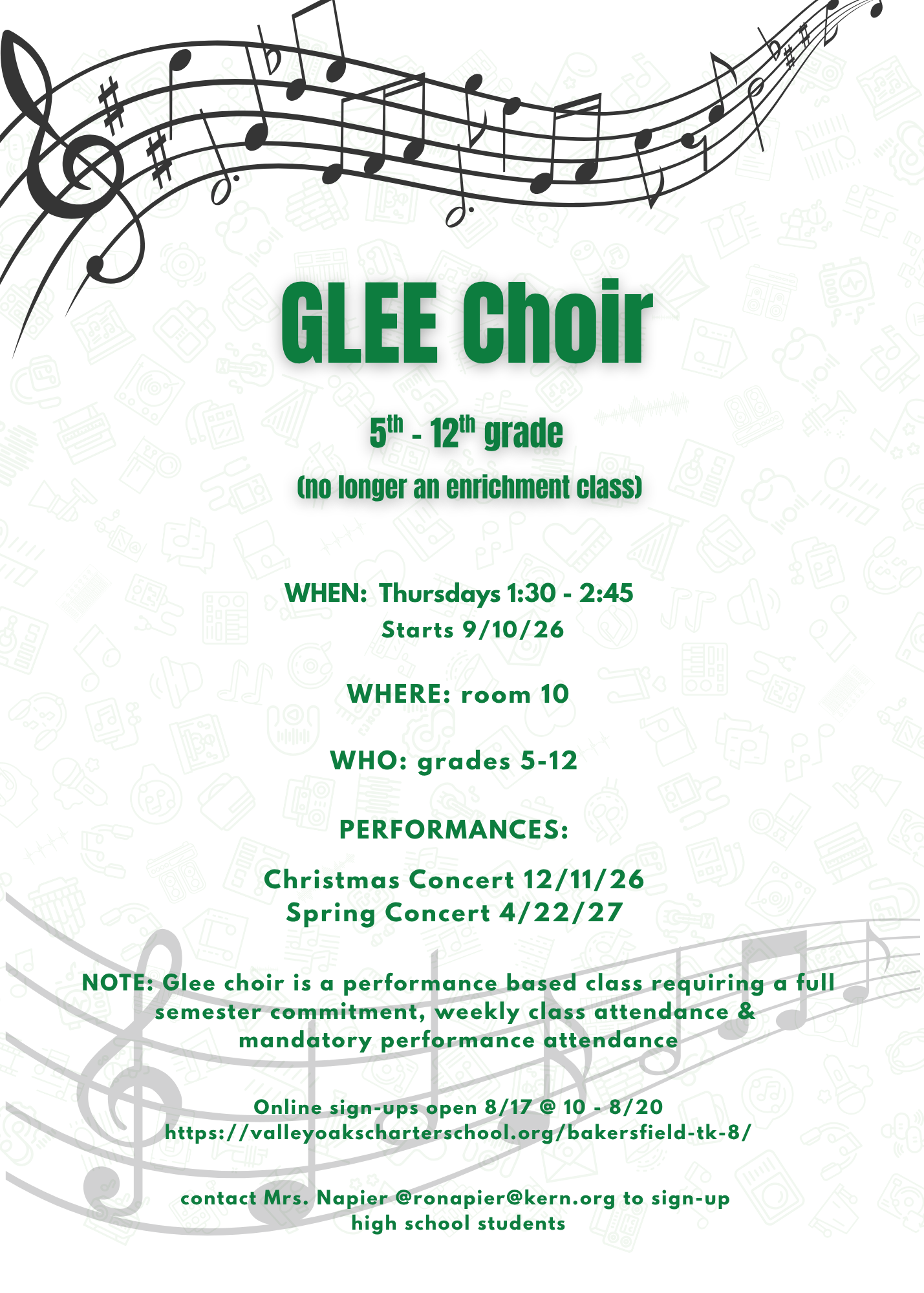 Glee Choir Flyer